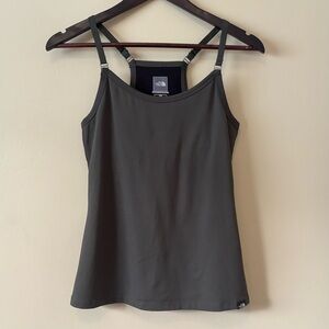 The North Face| Olive Green Fitted Sleeveless Tanklette Fitness Tank Top Sz S